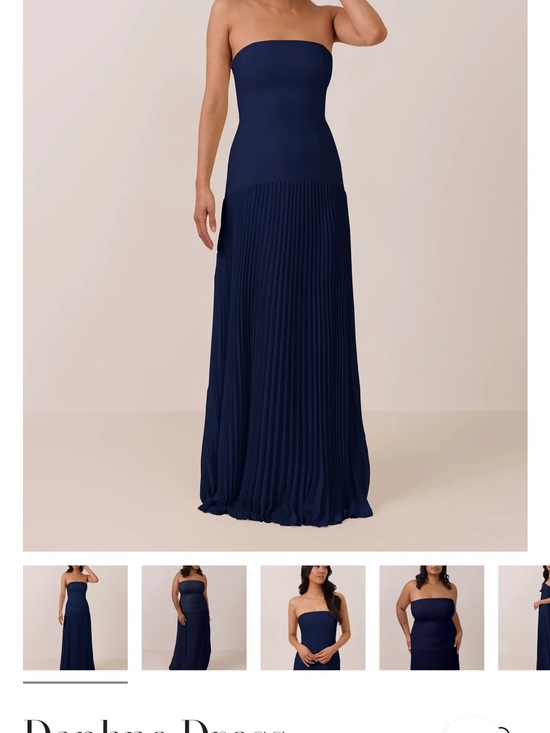 Park & Fifth Dresses & Skirts - Park & Fifth Navy Strapless Pleated Maxi Dress